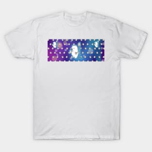 Boba Space Bear with Boba Background T-Shirt